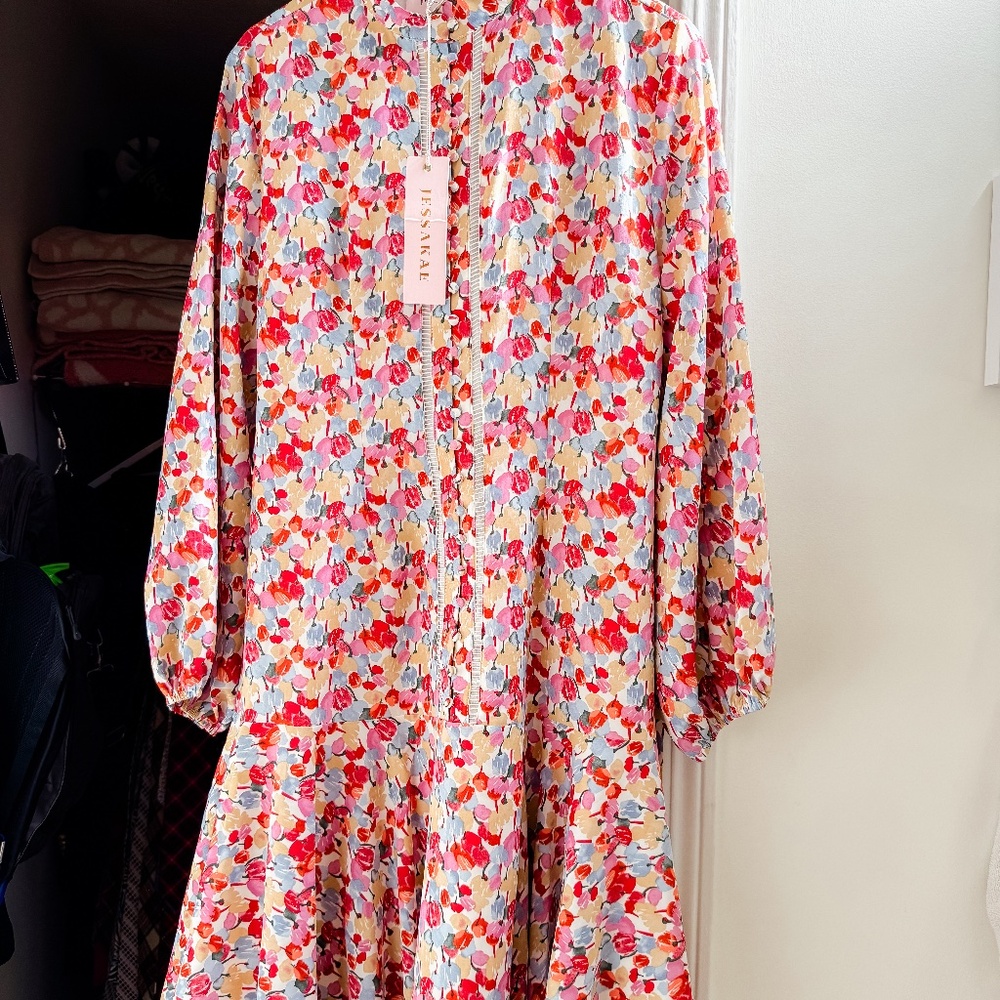 NWT JessaKae Lovebird Floral Dress in Size XXXL 3X Perfect for Spring or Easter